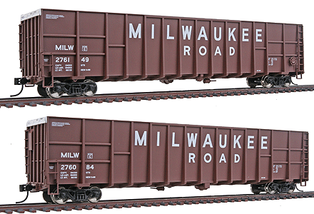 Gold Line(TM) Wood Chip Gondola Limited-Run 2-Pack -- Milwaukee Road #276084 & 276924