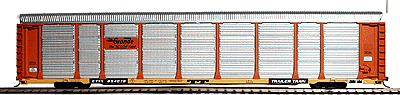 Thrall 89' Tri-Level Enclosed Auto Carrier Ready to Run 2-Packs -- Denver & Rio Grande Western - Limited-Run