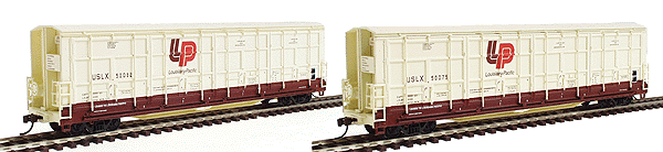 56' Thrall All-Door Boxcar - Limited-Run 2-Packs (Ready to Run) -- Lousiana Pacific (USLX Cream)
