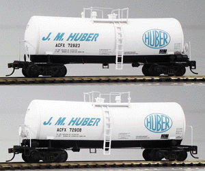 16,000 Gallon Funnel-Flow Tank Car Limited-Run 2-Pack - Assembled -- JM Huber