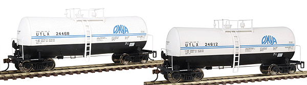 Gold Line(TM) 16,000 Gallon Funnel-Flow Tank Car; Limited-Run 2-Packs - RTR -- Omya (UTLX)
