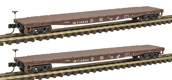 GSC "Commonwealth" 54' Flatcar - Assembled - Limited-Run 2-Pack -- Conrail