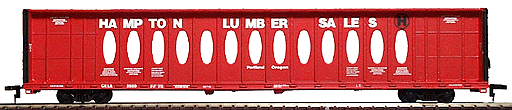 72' Centerbeam Flatcar Ready-to-Run 3-Pack -- Hampton Lumber-Opera Window