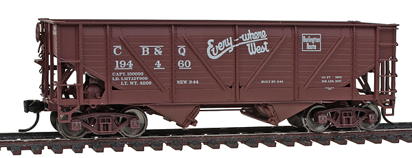 Wood-Sheathed War Emergency Hopper 3-Pack - Ready to Run - Platinum Line(TM) -- Chicago, Burlington & Quincy #194460, 194380, 194890 (Boxcar Red)