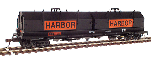 Gold Line(TM) Evans 100-Ton 55' Cushion Coil Cars (Revised) -- Indiana Harbor Belt (angled covers, black, orange)