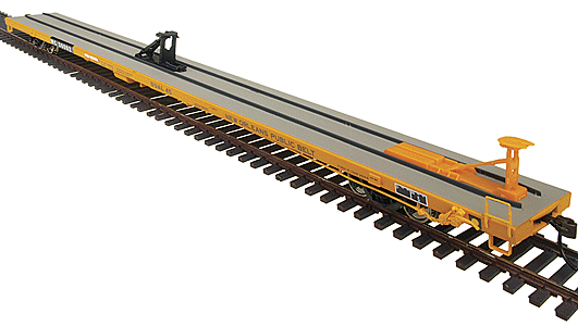 Bethlehem 89'4" Flush-Deck Flatcar - Ready to Run - Gold Line(TM) -- Wisconsin Central - for 45' Trailers, Sold Separately Ex-NOPB, orange)