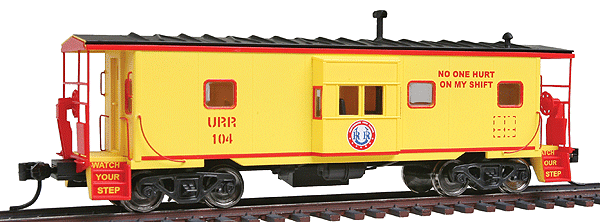 International Steel Bay Window Caboose - Ready to Run - Platinum Line(TM) -- Union Railroad #104 (yellow, red)