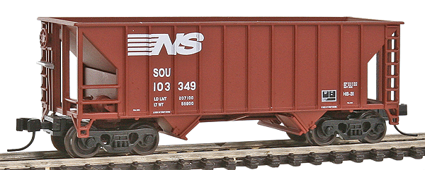 Greenville 100-Ton 2-Bay Hopper - Ready to Run -- Norfolk Southern #103349 (Boxcar Red, white)