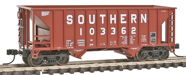 Greenville 100-Ton 2-Bay Hopper - Ready to Run -- Southern Railway #103362 (Boxcar Red, Billboard Lettering)