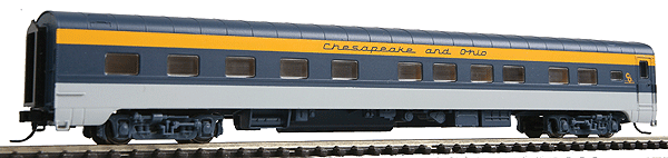Streamlined Pullman-Standard 10-6 Sleeper Ready to Run -- Cheasapeake & Ohio