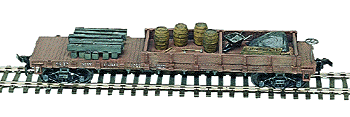 42' Work Flatcar w/Supply Load - Kit -- ATSF