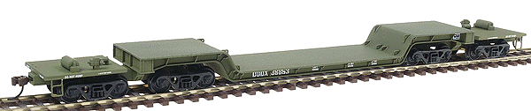 Gold Line(TM) 81' 4-Truck Depressed Center Flatcar - Assembled -- Department of Defense DODX
