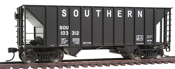 Greenville 100-Ton 2-Bay Hopper - Ready to Run - Gold Line(TM) -- Southern Railway #103312 (black)