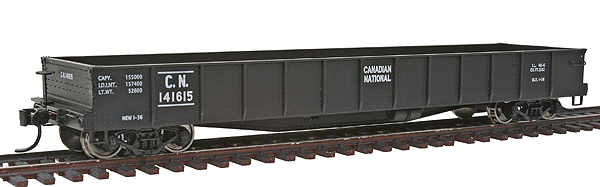 USRA 46' Steel Gondola - Ready to Run - Platinum Line(TM) -- Canadian National #141615 (black, white)
