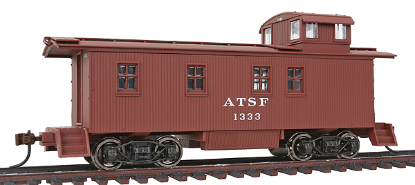 Gold Line(TM) Santa Fe 1300-Series Wood Caboose (Waycar) Ready to Run -- ATSF Lettering; 1943 to Retirement