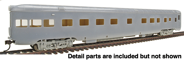 Pullman-Standard Streamlined 6-4-1 Observation -- Undecorated