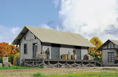Cornerstone Series(R) Built-ups - Golden Valley Freight House -- Two-Tone Gray 8-3/8 x 3-3/8 x 3-1/4" 20.9 x 8.4 x 8.1cm