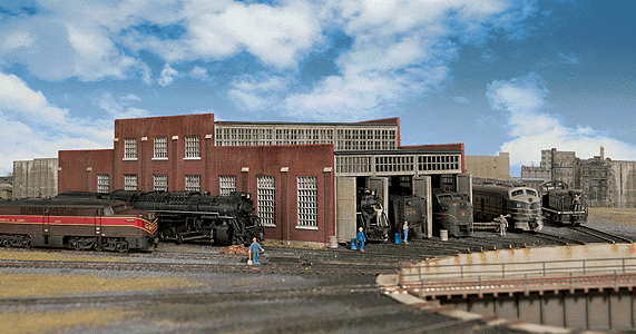 Modern Roundhouse 3 Add-On Stalls -- Kit - 10-13/16 x 3-15/16" 27.4 x 10cm; Stall Width at Rear: 3-3/16" 8.1c-1