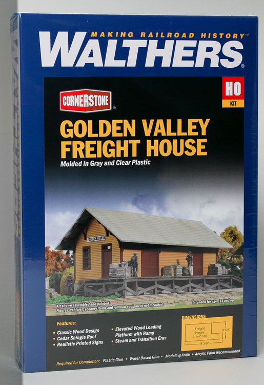 Golden Valley Freight House -- Kit - 8-3/8 x 3-3/8 x 3-1/4" 20.9 x 8.4 x 8.1cm-6