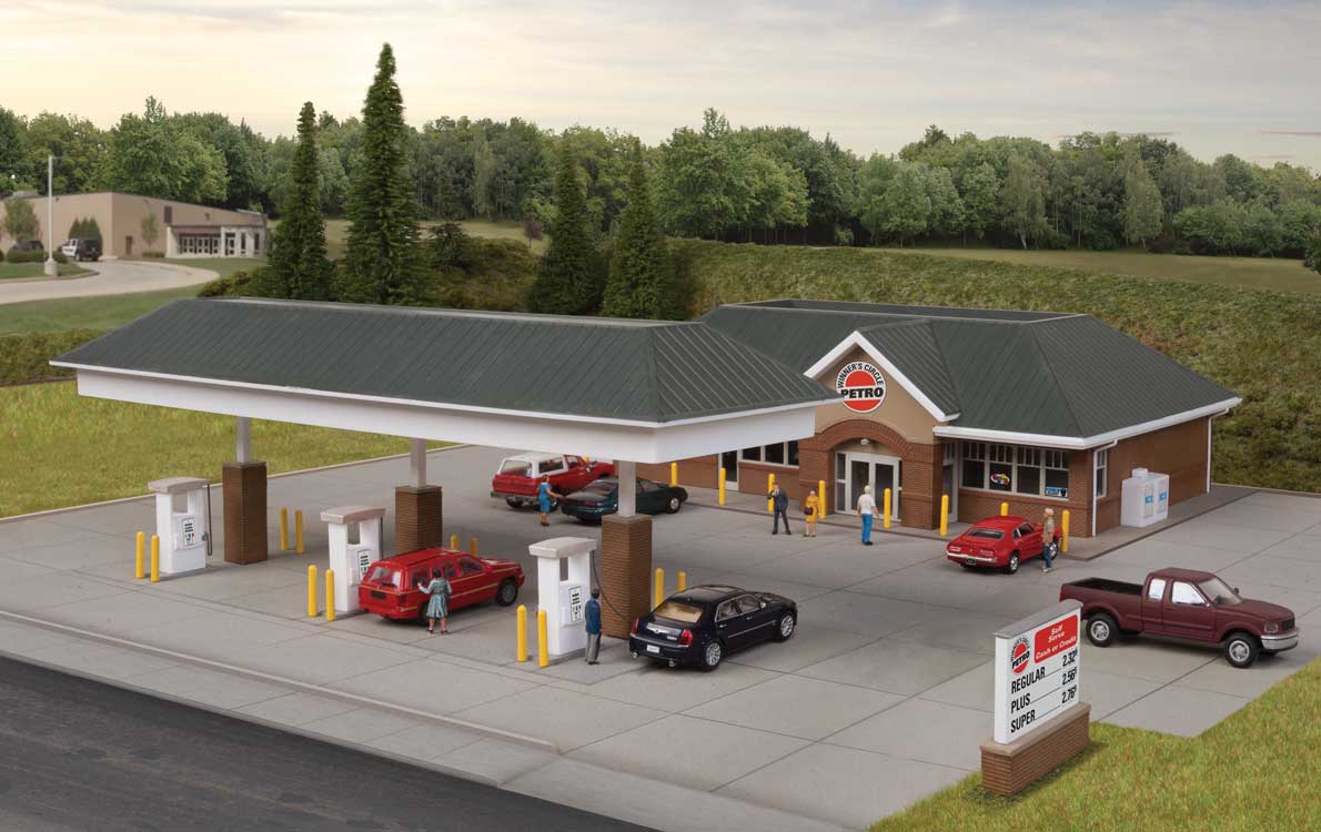 Modern Gas Station -- Kit - Main Building: 10-7/16 x 6-1/2 x 3-1/8" 26.5 x 16.5 x 7.9cm-1