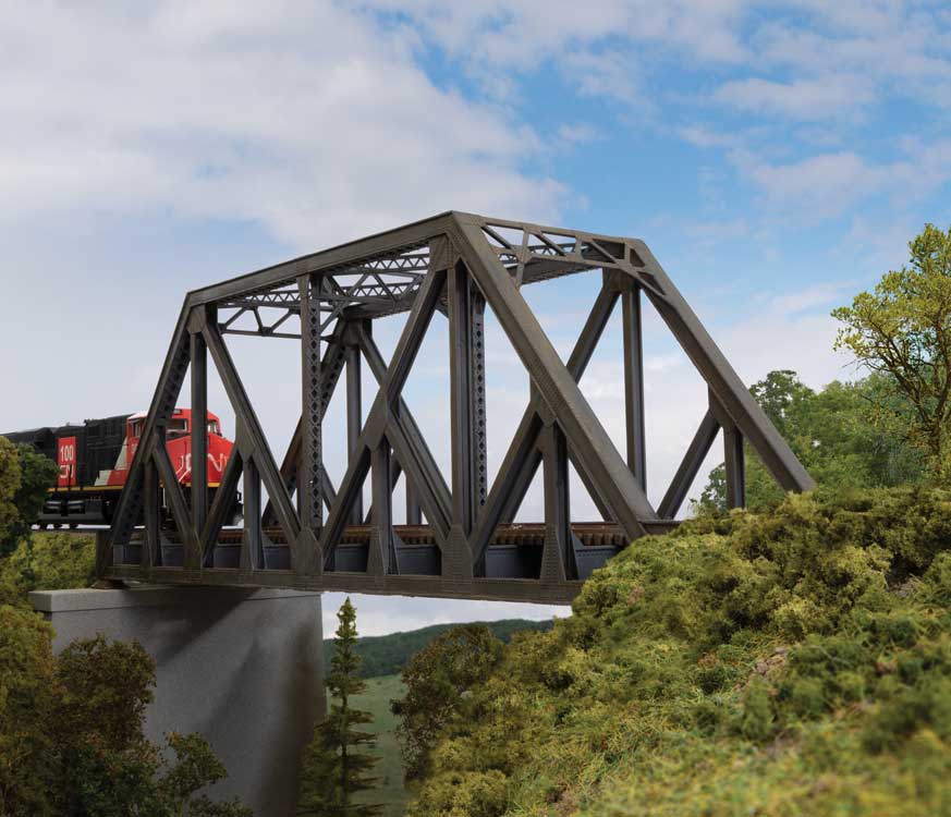 97' Subdivided Warren Truss Bridge - Single-Track -- Kit - 13-1/2 x 3-1/4 x 5-1/2" 34.2 x 8.2 x 13.9cm-1