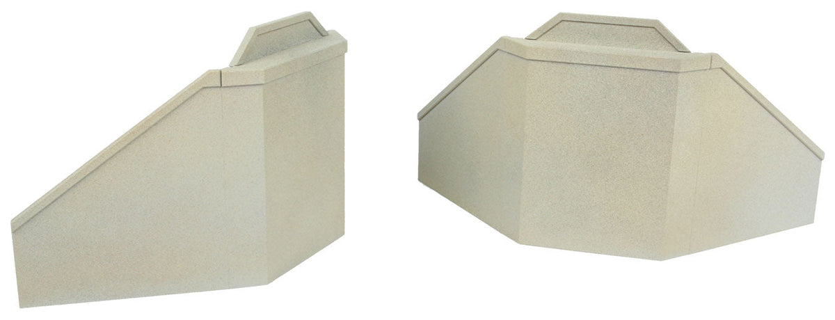 Single-Track Railroad Bridge Concrete Abutments pkg(2) -- Kit - 4-9/16 x 8-9/16 x 4-7/16" 11.5 x 21.7 x 11.2cm-2