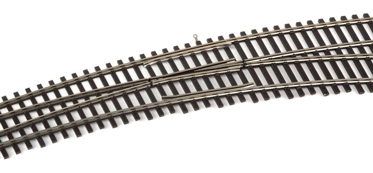Code 83 Nickel Silver DCC-Friendly Curved Turnout - 24 and 28" Radii -- Right Hand-2