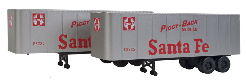32' Trailer 2-Pack - Assembled -- Santa Fe (silver, red)-1