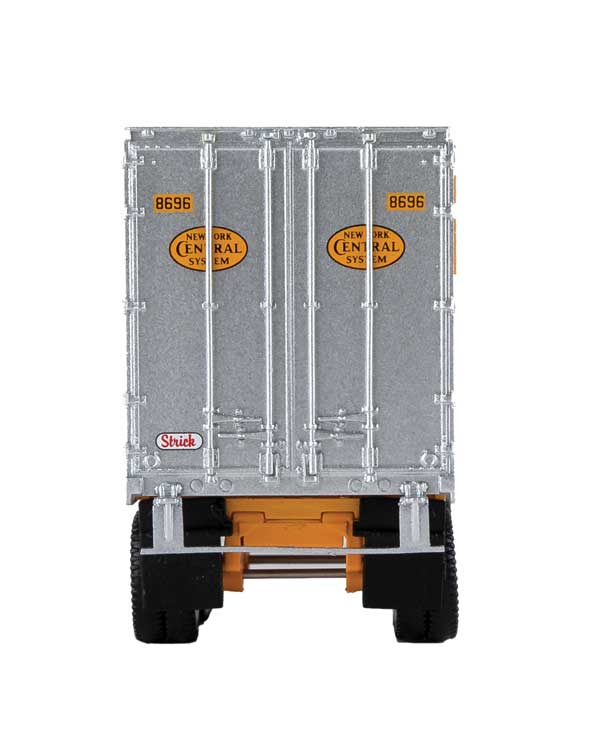 Flexi-Van 40' Trailer 2-Pack - Assembled -- New York Central #1 (Yellow Logo; Flexi-Van Placards, End Doors)-3