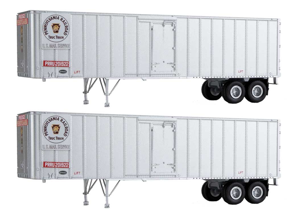 Flexi-Van 40' Trailer 2-Pack - Assembled -- Pennsylvania Railroad (Truc-Train; side doors)-1