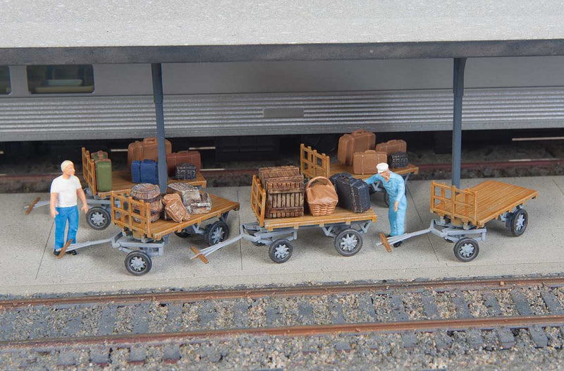 Baggage Carts - Plastic Kit -- Gray pkg(5)