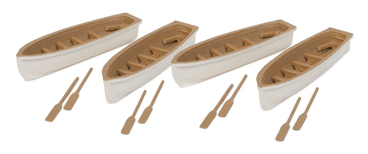 Row Boat 4-Pack - Assembled -- White, Tan