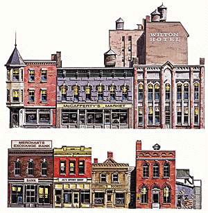 Background Building - Instant Buildings(TM) -- Main Street Stores