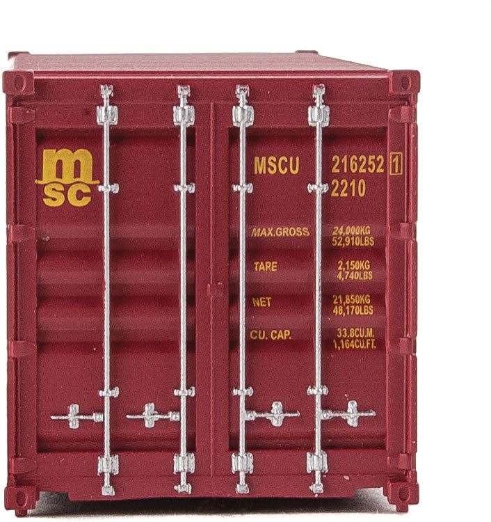 20' Corrugated Container - Assembled -- Mediterranean Shipping Co. (MSC) (red)-3