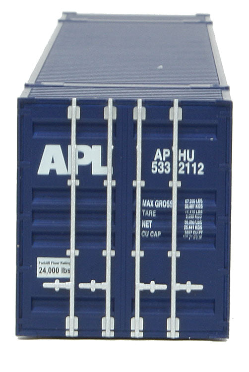 53' Singamas Corrugated-Side Container - Ready to Run -- American President Lines (blue, white, red; Lower Sill Stripes)-4