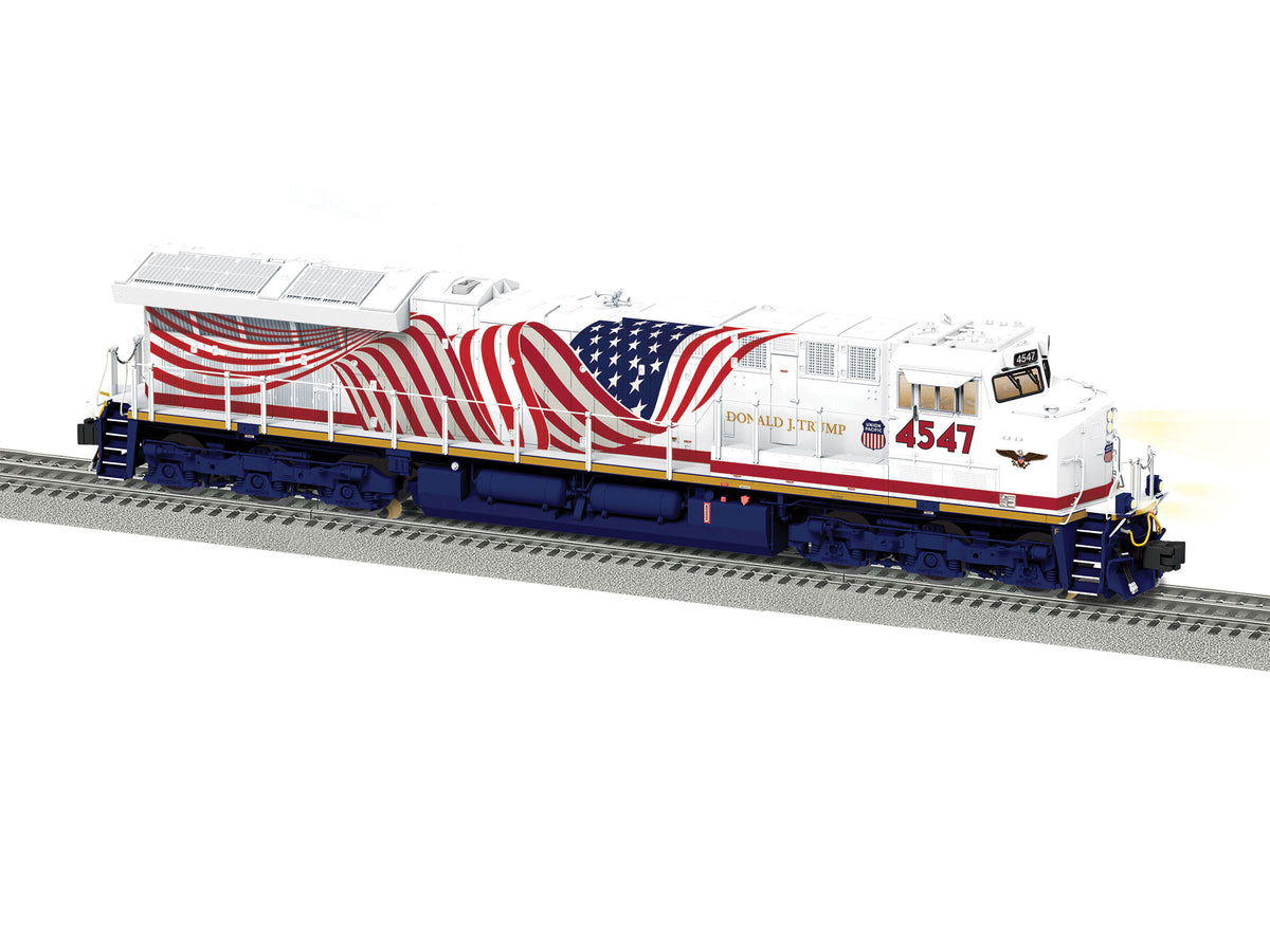 GE ET44AC - 3-Rail - w/Legacy Control & Sound -- Union Pacific #4547 (Donald J. Trump Presidential Unit, white, blue, red)-1
