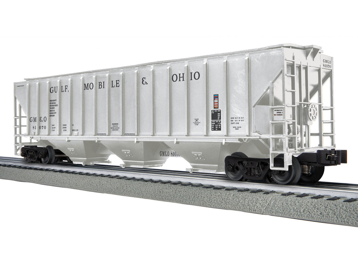 PS-2CD 4740 3-Bay Covered Hopper - 3-Rail - Ready to Run -- Gulf, Mobile & Ohio #81070 (gray, black)-1