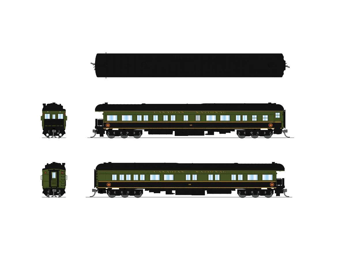 Heavyweight Business Car - Ready to Run -- Canadian National #85 (green, black, gold)-1