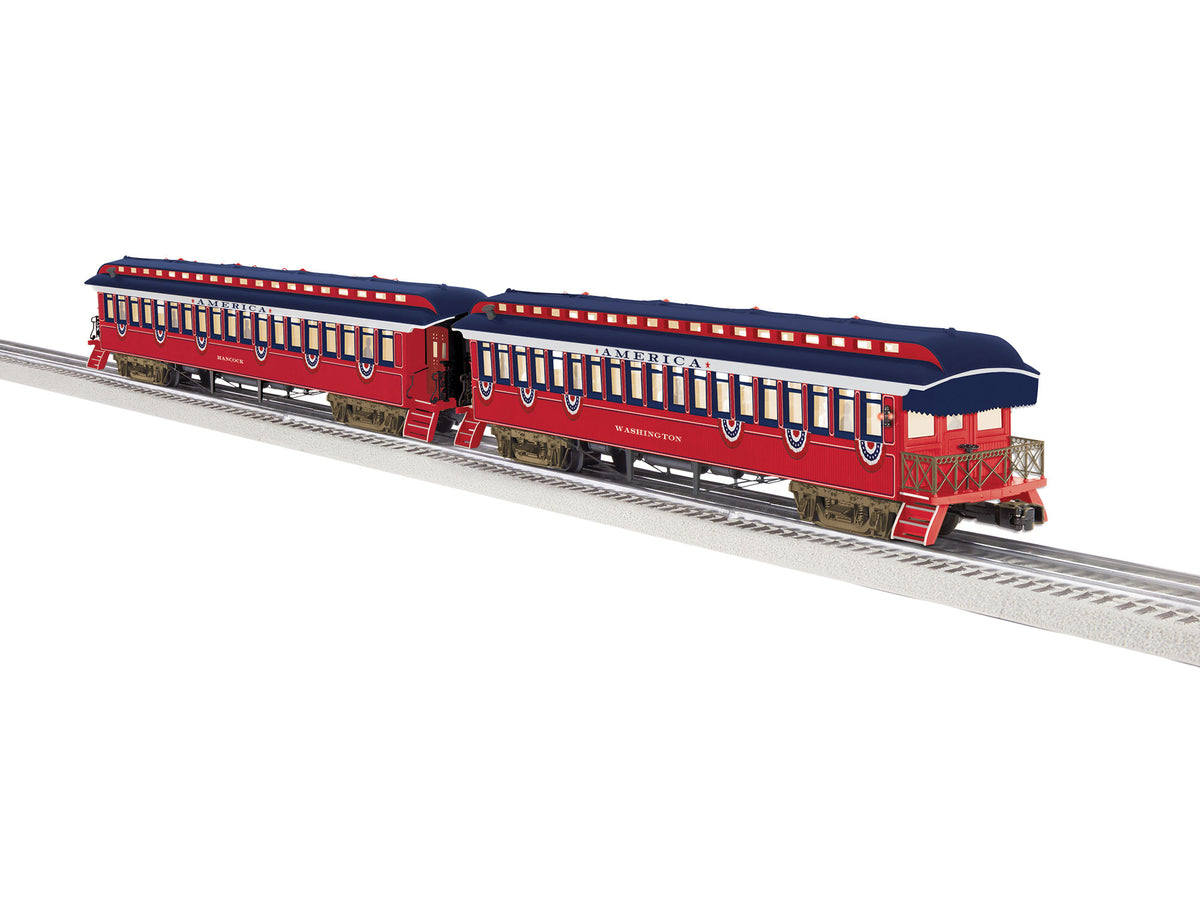 Wood Coach & Observation Set - 3-Rail - Ready to Run -- America Set C (America 250 Scheme)-1