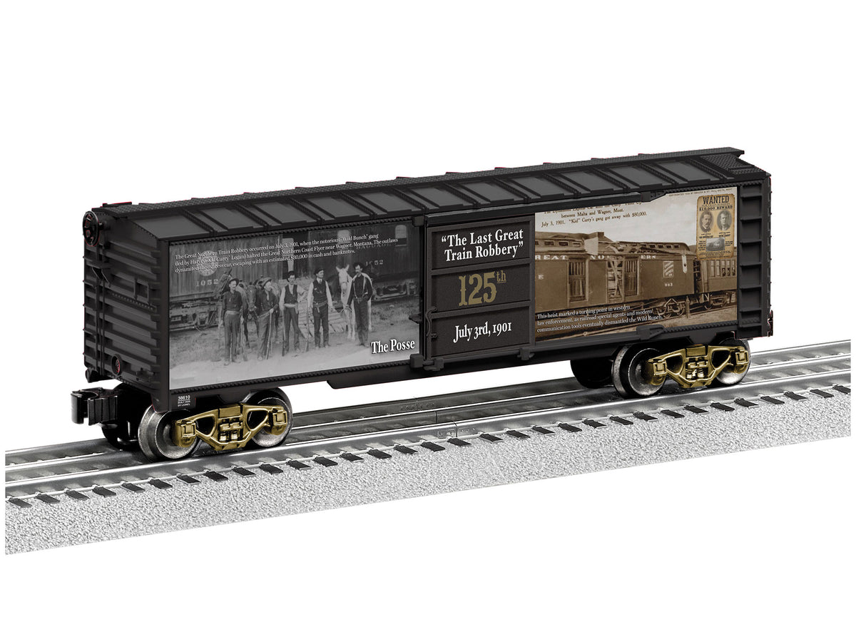 Steel Boxcar - 3-Rail - Ready to Run -- Butch Cassidy and Sundance Kid Train Robbery 125th Anniversary-1