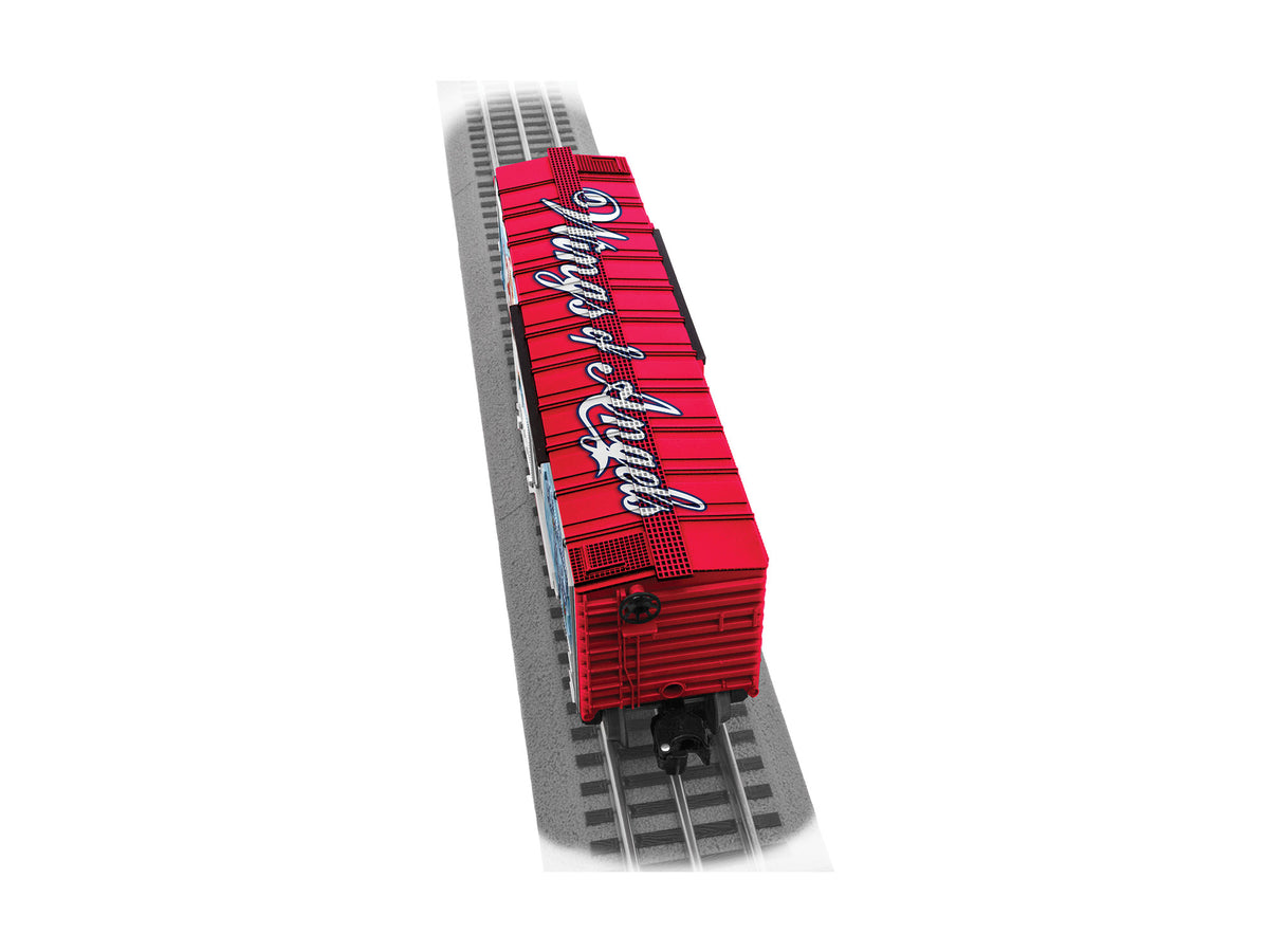 Steel Boxcar - 3-Rail - Ready to Run -- Wings of Angels - Olga (red car)-2