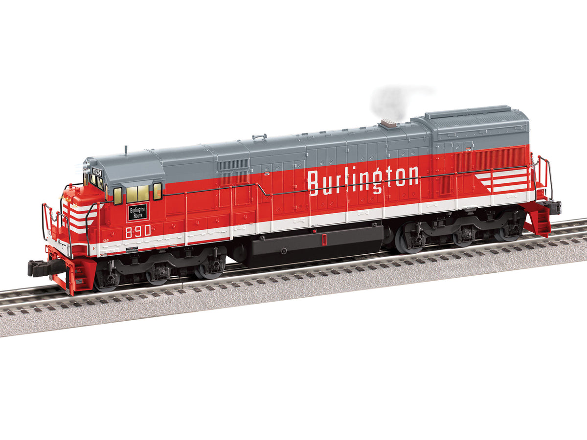 GE U30C- 3-Rail - Legacy Sound, Smoke and Control -- Chicago, Burlington & Quincy C&S #890 (red, white, gray)-1