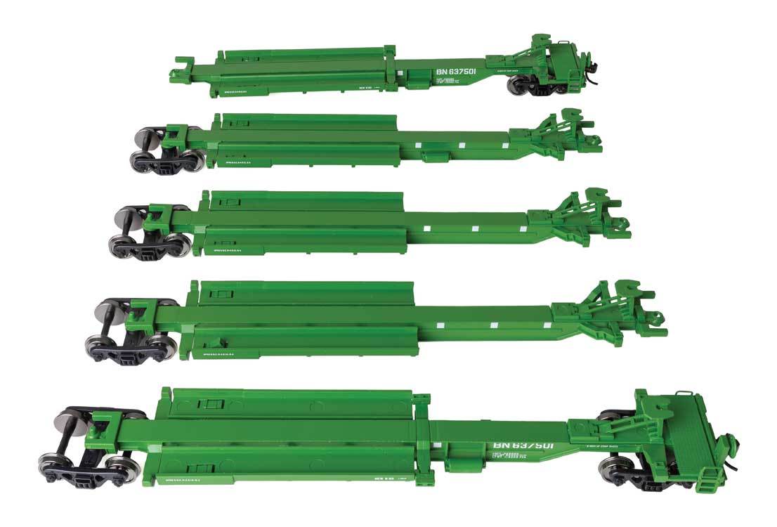 263' Five-Unit All-Purpose 48' Spine Car - Ready to Run -- Burlington Northern #637501-1