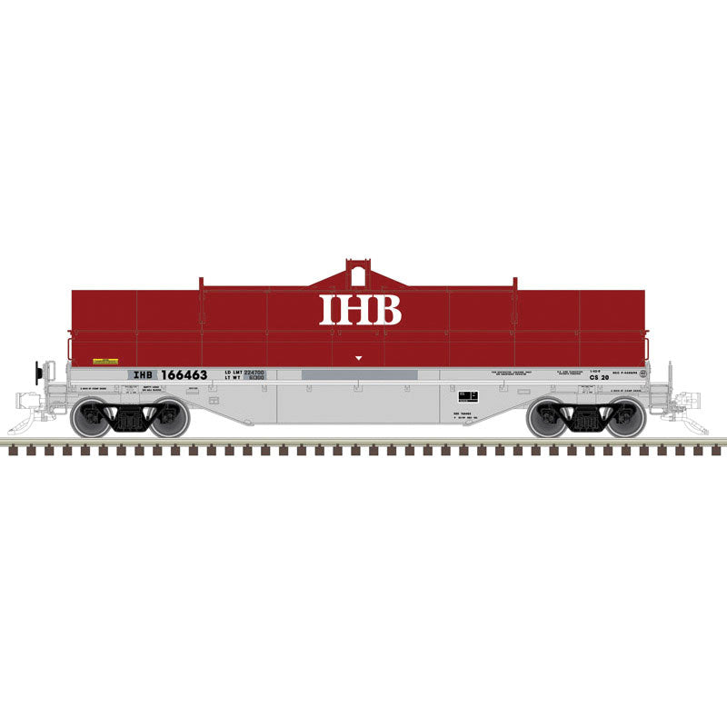 42' Coil Car w/Fishbelly Side Sill - 3-Rail - Ready to Run - Master(R) -- Indiana Harbor Belt (Patched, gray, Boxcar Red)-1