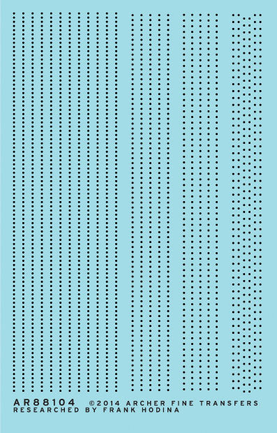 Railroad Decals - 3D Resin Rivets -- 1-1/4" Single Row for pre-1920 Tank Cars
