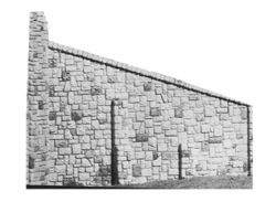 Bridge Abutment Wing Walls -- Random Stone pkg(2)-1