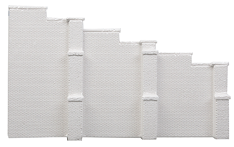 Brick Tapered Wing Walls -- Unpainted Cast Hydrocal(R) pkg(2)-1