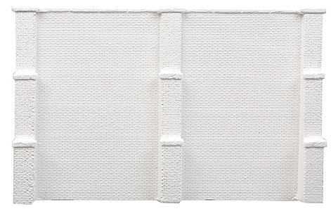 Brick Retaining Walls -- Unpainted Cast Hydrocal(R)  1 Pair-1