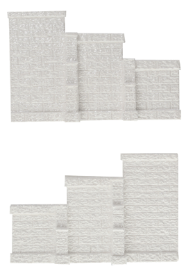 Sandstone Tapered Wing Walls -- Unpainted Cast Hydrocal(R) pkg(2)-1