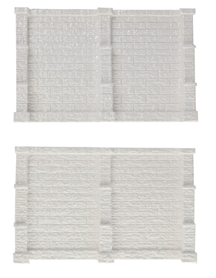 Sandstone Retaining Walls -- Unpainted Cast Hydrocal(R) pkg(2)-1